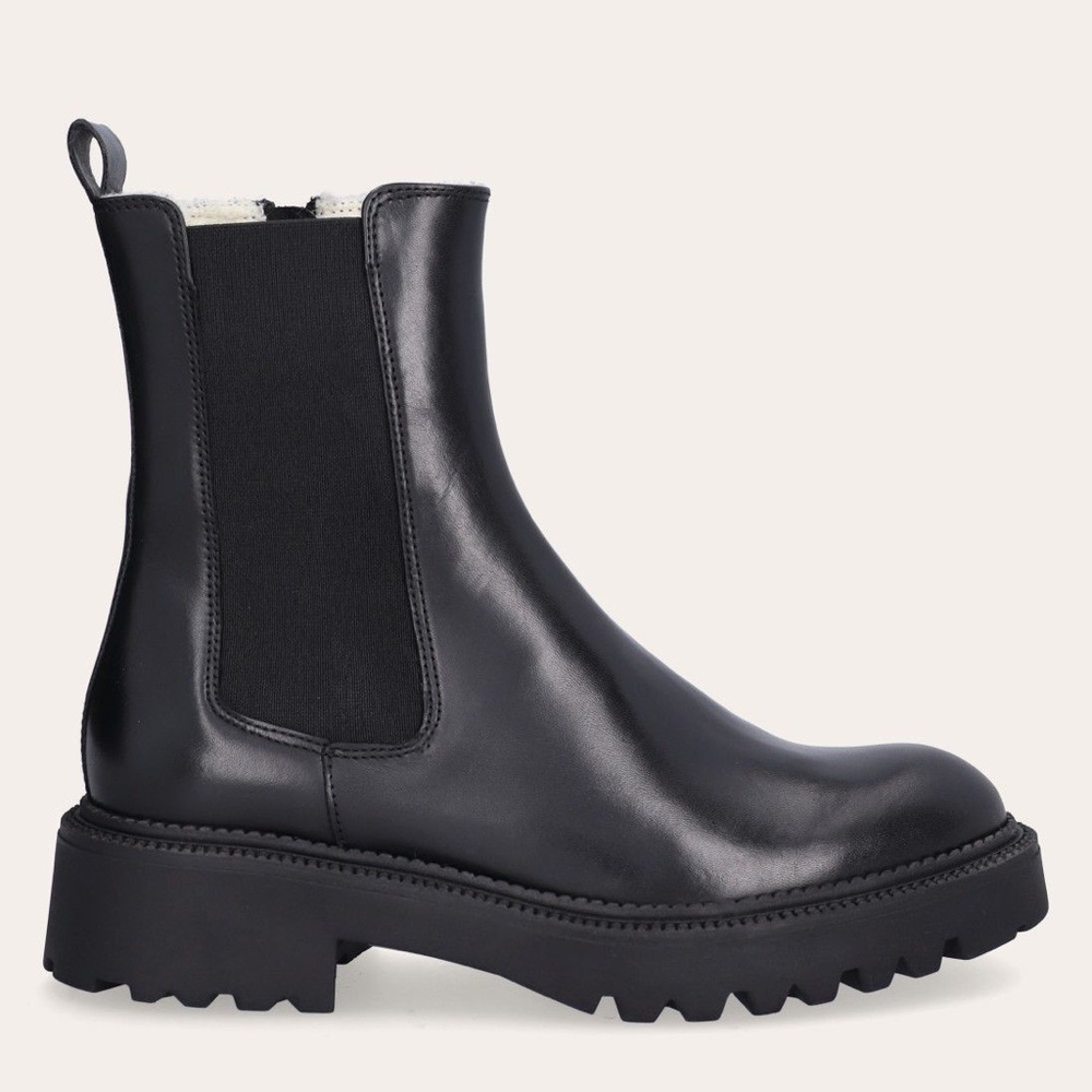Billi bi Genuine Leather Chunky Black Biker Chelsea Boots